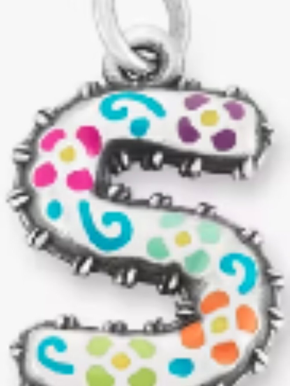 James Avery Enamel Consuela Floral Initial Charm